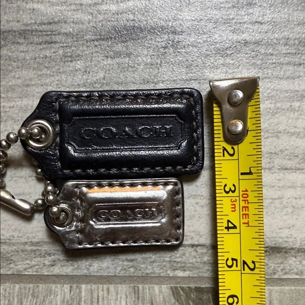 Coach Dual-Tone Key Holder in Black and Silver